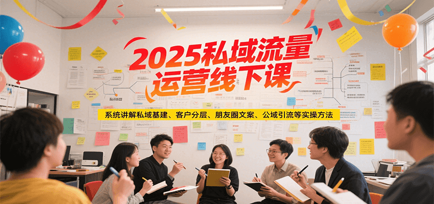 2025私域流量运营线下课,系统讲解私域基建/客户分层/朋友圈文案/公域引流等实操方法-51网创资源