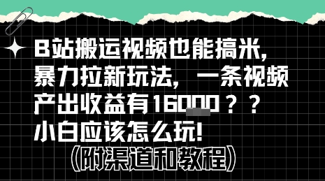 b站掘金计划？搬运视频也能挣拉新的收益，小白应该怎么玩！-51网创资源