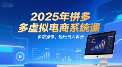 2025年拼多多虚拟电商系统课，多店操作，轻松日入多张-51网创资源
