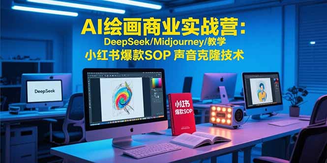 AI绘画商业实战营：DeepSeek/Midjourney/教学 小红书爆款SOP 声音克隆技术-51网创资源