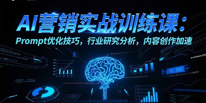 AI营销实战训练课：Prompt优化技巧，行业研究分析，内容创作加速-51网创资源
