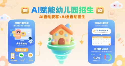 AI赋能幼儿园招生，AI自动获客+AI全自动招生-51网创资源