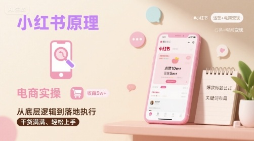 小红书原理以及详细实操流程,小红书电商教程-51网创资源