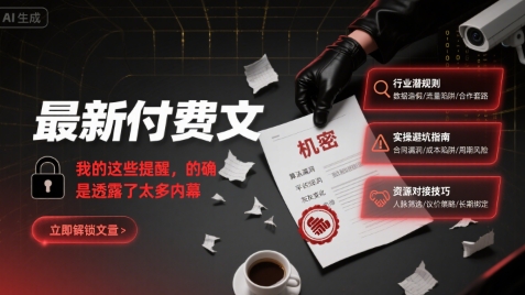 最新付费文：我的这些提醒，的确是透露了太多内幕-51网创资源