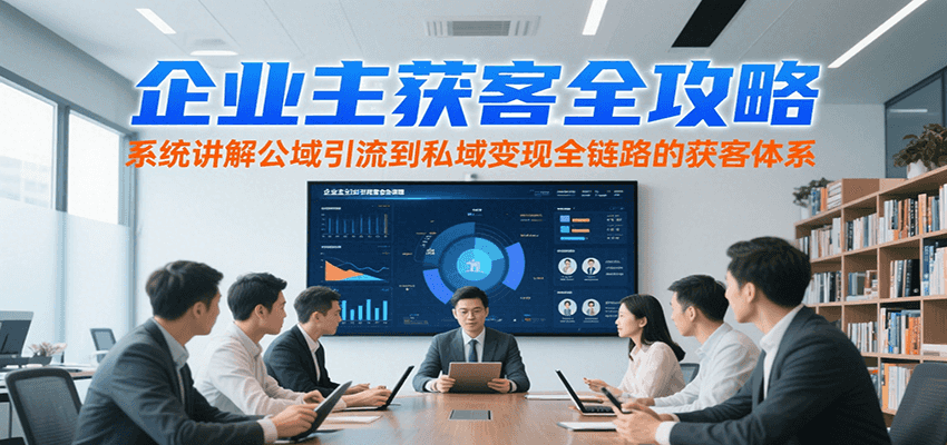 企业主获客全攻略，系统讲解公域引流到私域变现全链路的获客体系-51网创资源