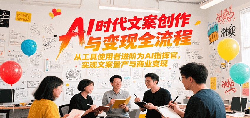 AI时代文案创作与变现全流程，从工具使用者进阶为AI指挥官，实现文案量产与商业变现-51网创资源
