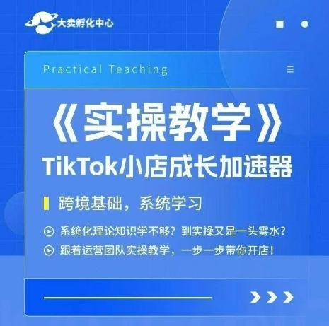 大卖家孵化中心TikTok实操课，TikTok小店成长加速器，跨境基础系统学习，一步一步带你开店-51网创资源
