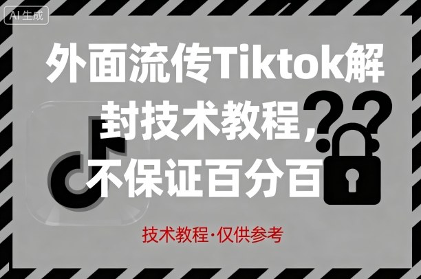 外面流传Tiktok解封技术教程,不保证百分百,具体自测-51网创资源