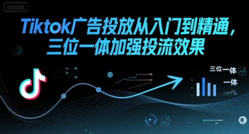 Tiktok广告投放从入门到精通，三位一体加强投流效果-51网创资源
