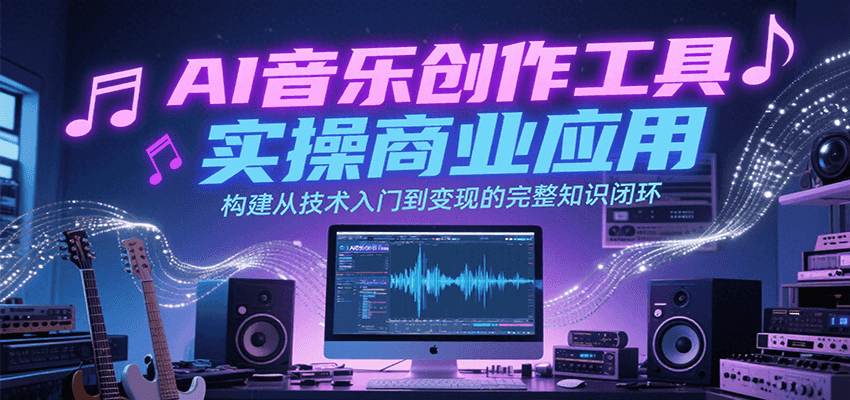 AI音乐创作工具实操商业应用，构建从技术入门到变现的完整知识闭环-51网创资源