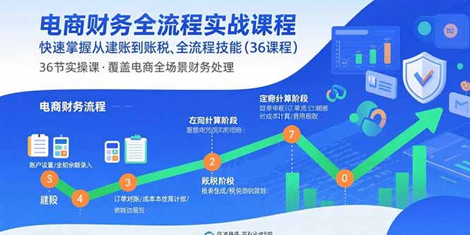 电商财务全流程实战课程:快速掌握从建账到报税的全流程技能(36节课-51网创资源