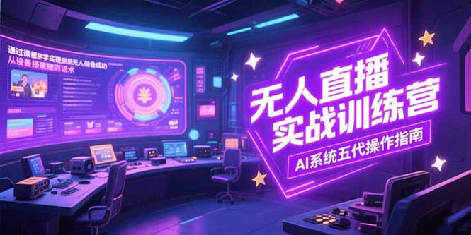 无人直播实操训练营，从设备搭建到话术，AI系统五代操作指南(7月更新-51网创资源