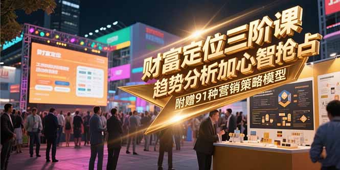 财富定位三阶课，趋势分析加心智抢占，附赠91种营销策略模型-51网创资源