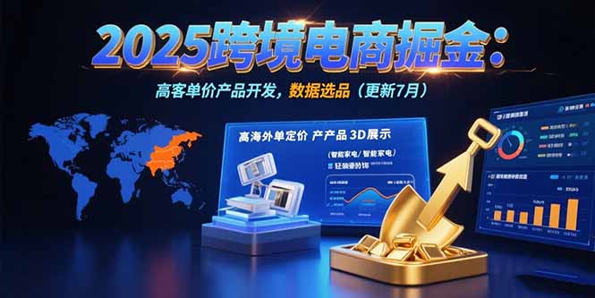 2025跨境电商掘金：蓝海市场定位，高客单价产品开发，数据选品(更新7月-51网创资源