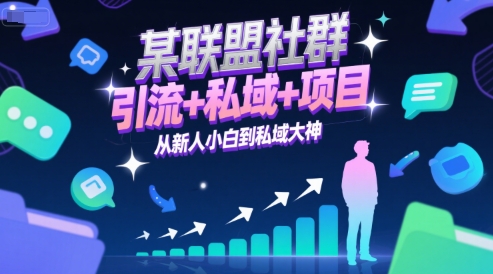 某联盟社群，引流+私域+项目，从新人小白到私域大神-51网创资源