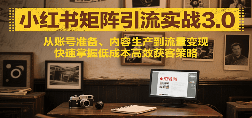 小红书矩阵引流3.0，从账号准备、内容生产到流量变现，快速掌握低成本高效获客策略-51网创资源