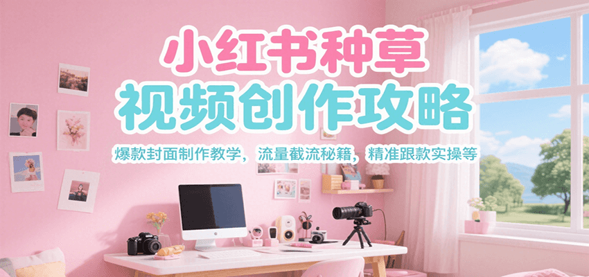 小红书种草视频创作攻略，爆款封面制作教学 ，流量截流秘籍 ，精准跟款实操等-51网创资源