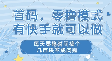 首码零撸项目，有快手就可以做，每天业务时间搞个几张不是问题【揭秘】-51网创资源