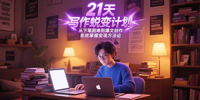 21天写作蜕变计划，从下笔困难到爆文创作，系统掌握变现方法论-51网创资源