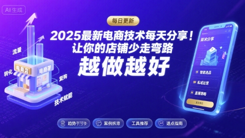 2025最新电商技术每天分享，让你的店铺少走弯路，越做越好(更新9月)-51网创资源