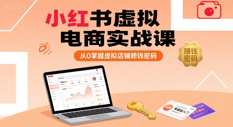 小红书虚拟电商实战课,从0掌握虚拟店铺賺钱密码(更新)-51网创资源