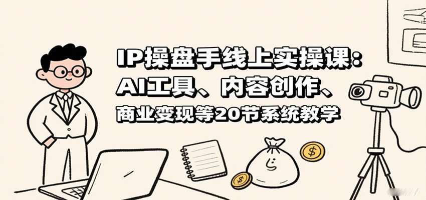 IP操盘手线上实操课:AI工具、内容创作、商业变现等20节系统教学-51网创资源