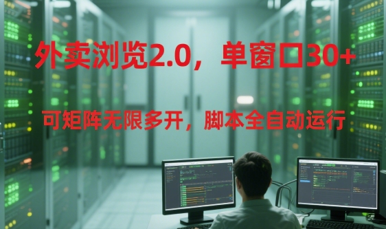 外卖浏览2.0，单窗口30+可矩阵无限多开，脚本全自动运行【揭秘】-51网创资源