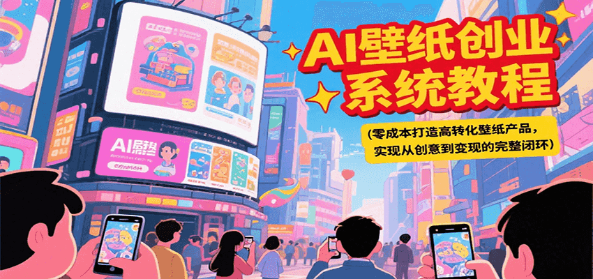 AI壁纸创业系统教程，零成本打造高转化壁纸产品，实现从创意到变现的完整闭环-51网创资源