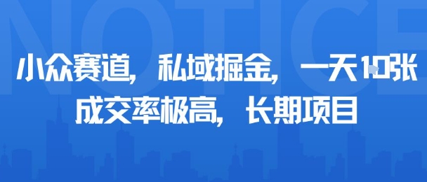 小众赛道，私域掘金，一天多张，成交率极高，长期项目-51网创资源