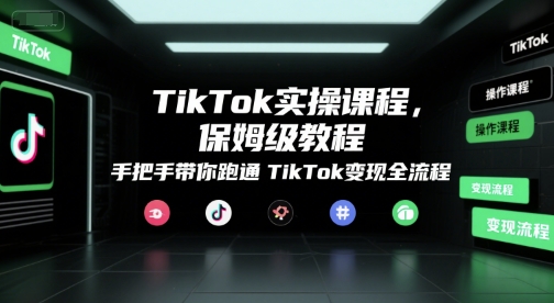 TikTok实操课程，保姆级教程，手把手带你跑通TikTok变现全流程-51网创资源