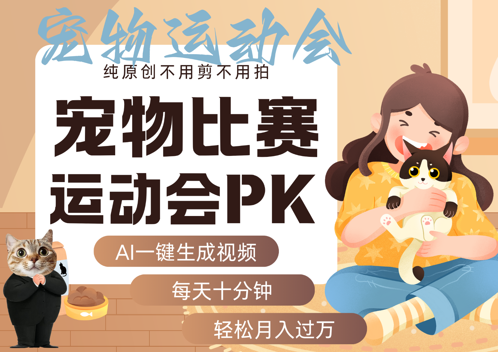 AI萌宠运动员跳水 射击 篮球 足球比赛 每天十分钟 附详细提示词文案库 代替做…-51网创资源