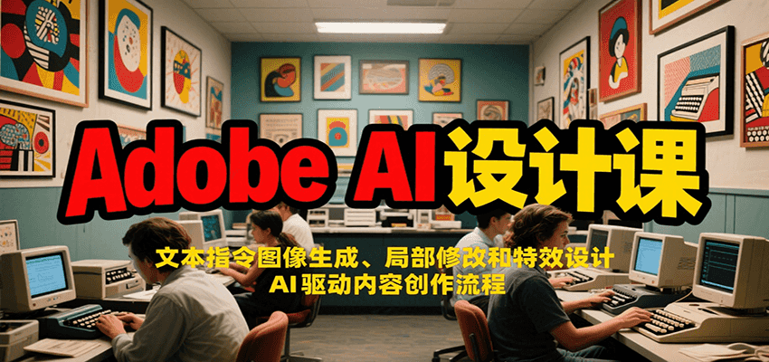 Adobe AI设计课：文本指令图像生成、局部修改和特效设计，AI驱动内容创作流程-51网创资源