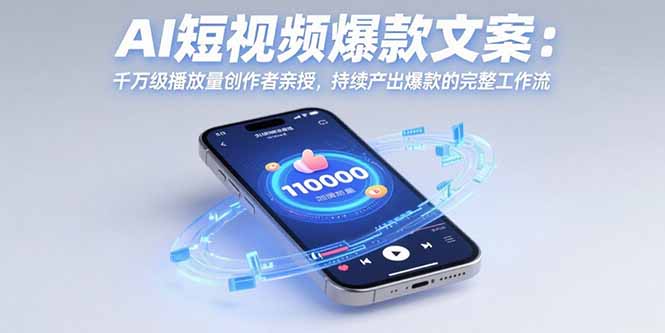 AI短视频爆款文案：千万级播放量创作者亲授，持续产出爆款的完整工作流-51网创资源