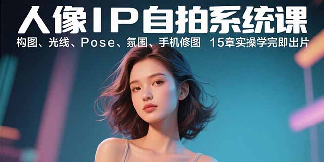 人像IP自拍系统课：构图、光线、Pose、氛围、手机修图 15章实操学完即出片-51网创资源